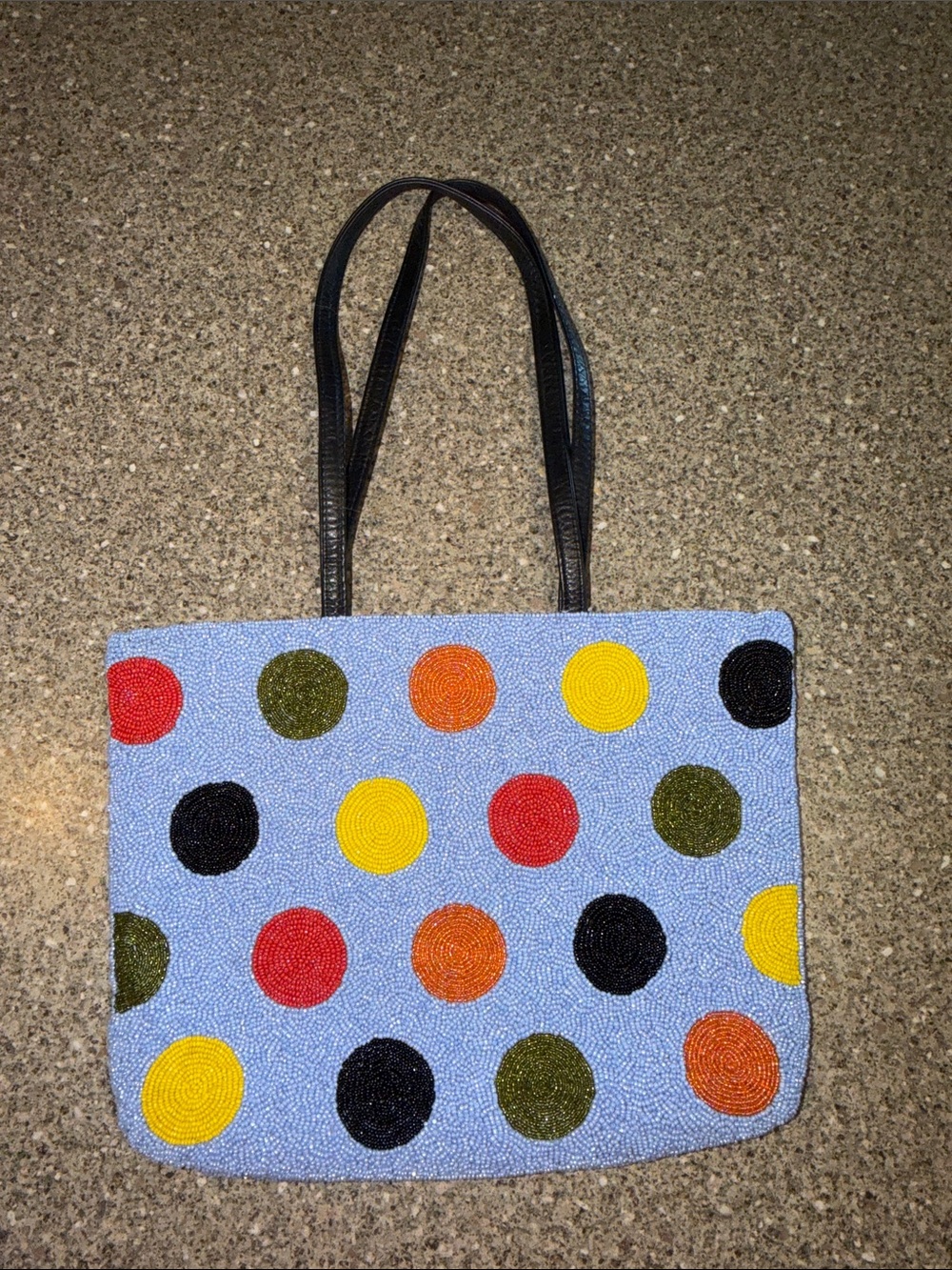 Suzanna Layne vintage candy polka dot glass beaded purse